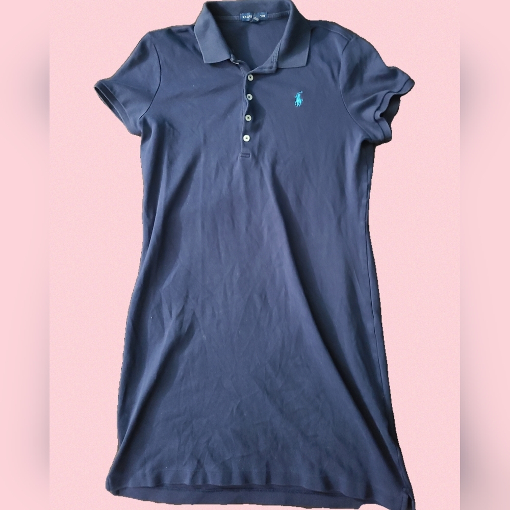 Ralph Lauren Navy Blue Polo Short Sleeve Dress Womens Medium